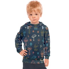 Whimsical Mushrooms Pattern Kids  Hooded Pullover by Drawde