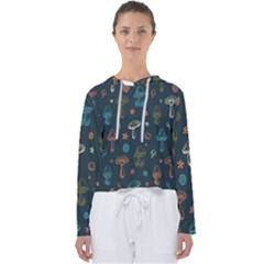 Whimsical Mushrooms Pattern Women s Slouchy Sweat by Drawde