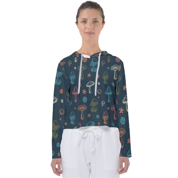 Whimsical Mushrooms pattern Women s Slouchy Sweat