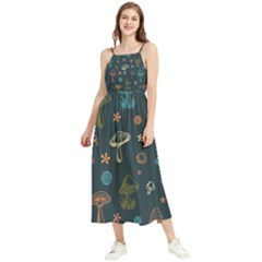 Whimsical Mushrooms Pattern Boho Sleeveless Summer Dress by Drawde