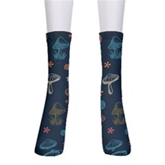 Whimsical Mushrooms Pattern Crew Socks by Drawde