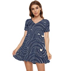 Art Tiered Short Sleeve Babydoll Dress by zappwaits