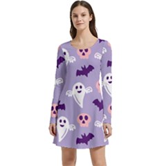 Boo Crew Halloween Season Long Sleeve Velour Skater Dress by Safari