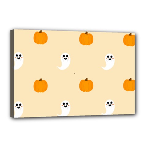 Pumpkin And Boo Crew Halloween  Canvas 18  X 12  (stretched) by Safari