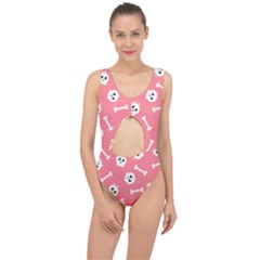 Halloween Pattern With Sculles And Bones 20240926 160927 0000 Center Cut Out Swimsuit by Safari