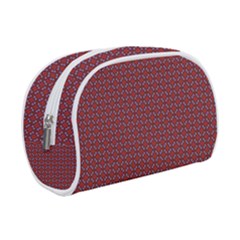 Brown Red Dot Pattern Make Up Case (small) by ytdream