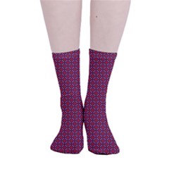 Brown Red Dot Pattern Smooth Crew Length Tube Socks by ytdream