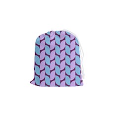 Purple Blue Pattern Drawstring Pouch (small) by ytdream