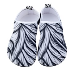 Black White Flower Texture Pattern Women s Sock-style Water Shoes by Grandong