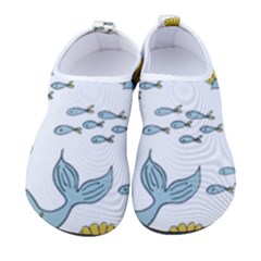 Whale Cartoon Whale Seamless Cartoon Character Animals Leaf Kids  Sock-style Water Shoes by Grandong