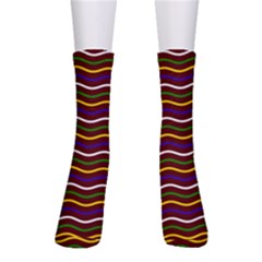 Multicolor Wave Pattern Crew Socks by ytdream