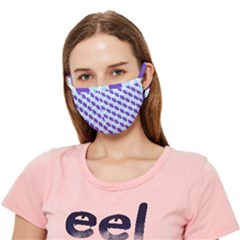 White Blue Pattern Crease Cloth Face Mask (adult) by ytdream