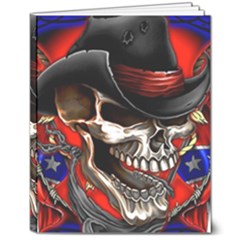 Confederate Flag Usa America United States Csa Civil War Rebel Dixie Military Poster Skull 8  X 10  Softcover Notebook by Ket1n9