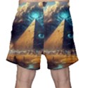 Mystic Blue Pyramid Art Men s Shorts View2