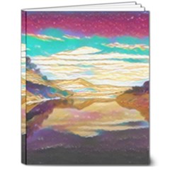 Vibrant Sunset Over Serene Lake 8  X 10  Softcover Notebook by ExtraAwesomeSauce