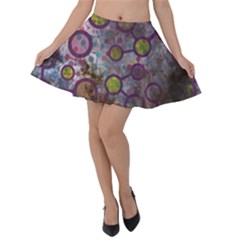 Abstract Molecular Space Art Velvet Skater Skirt by ExtraAwesomeSauce