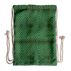 Green Diamond Grid Pattern Drawstring Bag (large) by ExtraAwesomeSauce