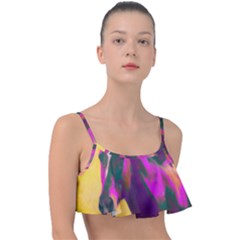 Vibrant Abstract Equine Art Frill Bikini Top by ExtraAwesomeSauce