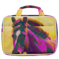 Vibrant Abstract Equine Art Travel Toiletry Bag With Hanging Hook by ExtraAwesomeSauce