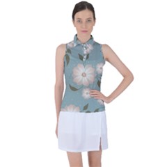 Flora Floral Flower Flowers Pattern Women s Sleeveless Polo T-shirt by Apenda