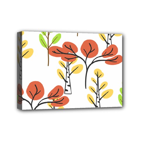 Tree Auntumn Leaf Mini Canvas 7  X 5  (stretched) by anzea