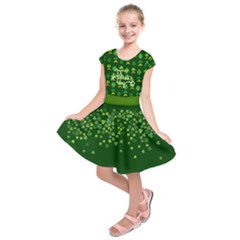 Dark Green St  Patrick s Day Costume Kids  Short Sleeve Dress by CoolDesigns