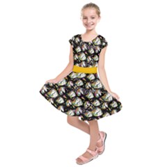 Black Elegant Unicorn Rainbow Short Sleeve Skater Dress by CoolDesigns