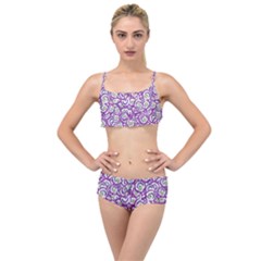 Funny Bacterias Drawing Motif Random Pattern Layered Top Bikini Set by dflcprintsclothing