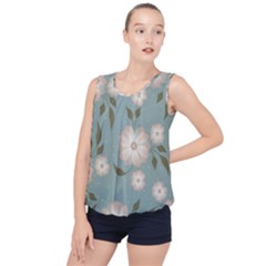 Flora Floral Flower Flowers Pattern Bubble Hem Chiffon Tank Top by Apenda