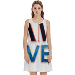 Game Over Text Design  Round Neck Sleeve Casual Dress With Pockets by 7223056