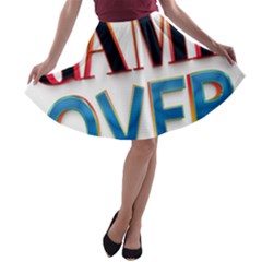 Game Over Text Design  A-line Skater Skirt by 7223056