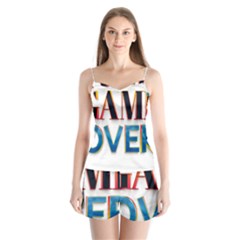 Game Over Text Design  Satin Pajamas Set by 7223056