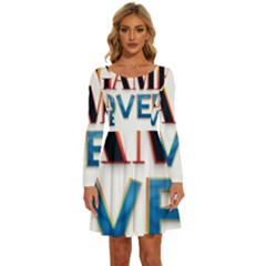 Game Over Text Design  Long Sleeve Wide Neck Velvet Dress by 7223056