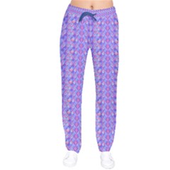 Fish Scales Violet Shine Stretch Women Velvet Drawstring Pants by CoolDesigns