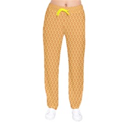 Yellow Colorful Honeycomb Women s Women Velvet Drawstring Pants by CoolDesigns