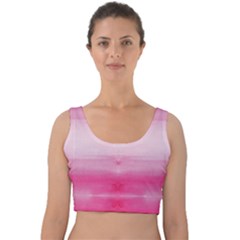 Hot Pink Strips Tie Dye Velvet Crop Top by CoolDesigns