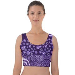 Colorful Tie Dye Purple Velvet Crop Top by CoolDesigns