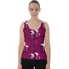 Flamingo Dark Magenta Soft Velvet Tank Top by CoolDesigns