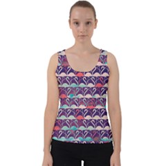 Flamingo Pattern Purple Velvet Tank Top by CoolDesigns