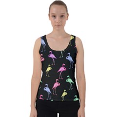 Cute Flamingos Black Velvet Tank Top by CoolDesigns