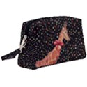 Colorful Dots Giraffe Black Large Wristlet Pouch Bag View1