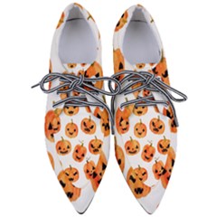 Orange Carved Pumpkins, Adoxali, Halloween Pointed Oxford Shoes by kyorashop23