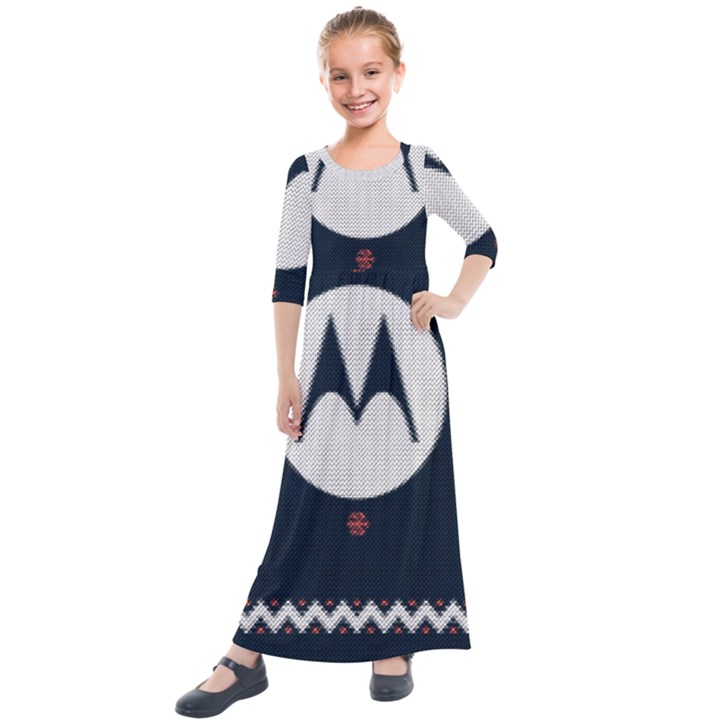 Ugly Sweater Moto, Motorola, Kids  Quarter Sleeve Maxi Dress