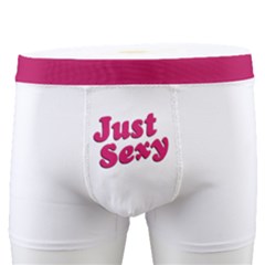 Just Sexy Phrase White And Pink Print Men s Boxer Briefs by dflcprintsclothing