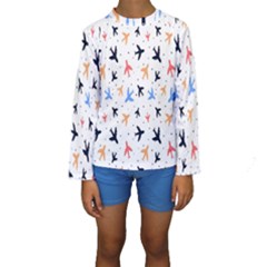 Cute Airplanes Planes Kids  Long Sleeve Swimwear by ConteMonfrey