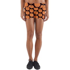 Black And Orange Pumpkin Yoga Shorts by ConteMonfrey