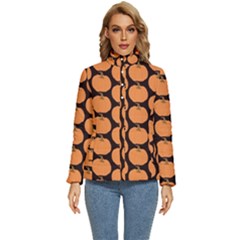 Black And Orange Pumpkin Women s Puffer Bubble Jacket Coat by ConteMonfrey