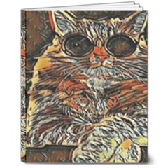 Cats Are Cooler Cat In Glasses 8  X 10  Hardcover Notebook by ConteMonfrey