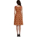 Autumn Fall Groovy Geometrice Sleeveless V-Neck Skater Dress with Pockets View4