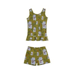 Super Lucky Cat Scaled Kids  Boyleg Swimsuit by GeekLover